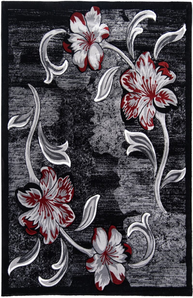 Moderno Abstract Area Rug - Black