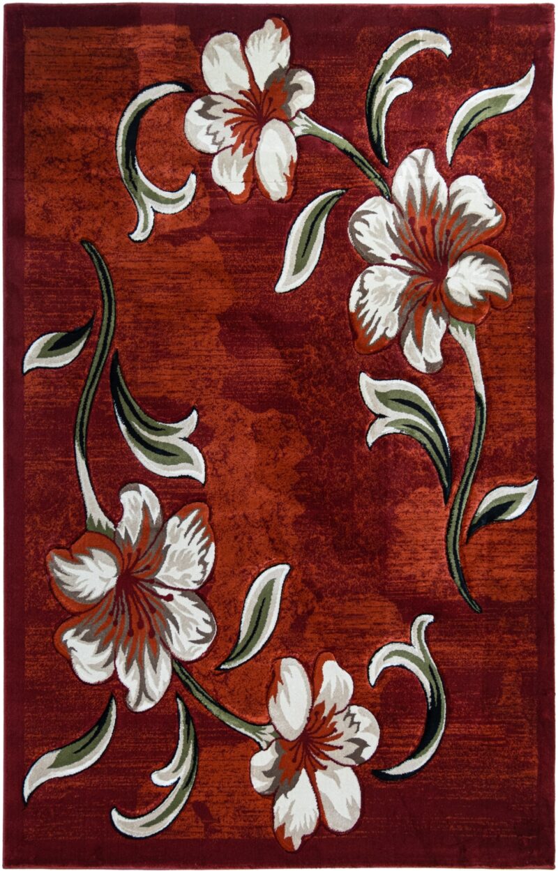 Moderno Abstract Area Rug - Red