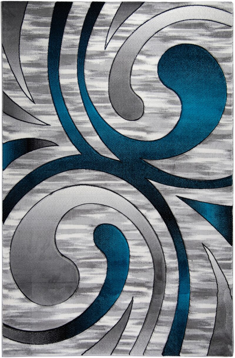 Moderno Abstract Area Rug - Turquoise