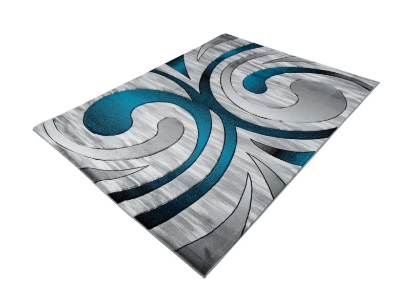 Moderno Abstract Area Rug - Turquoise - Image 2