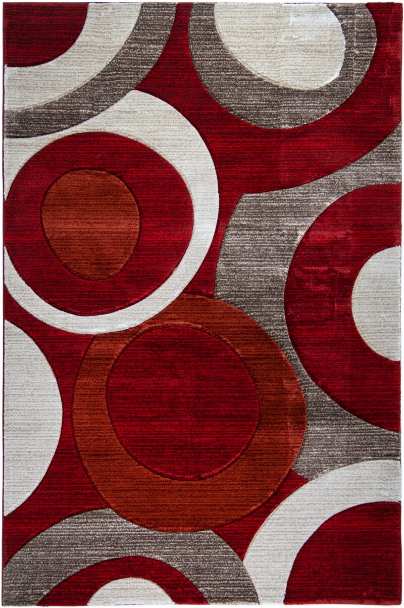 Moderno Abstract Area Rug - Cranberry