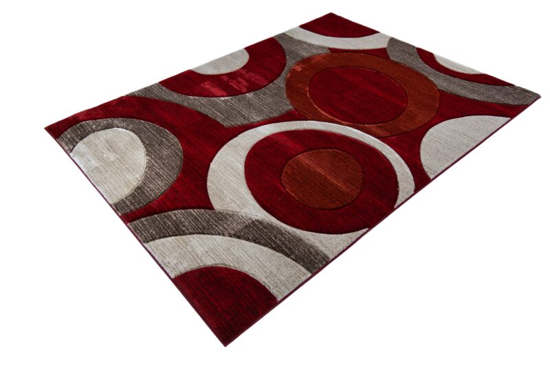 Moderno Abstract Area Rug - Cranberry - Image 2