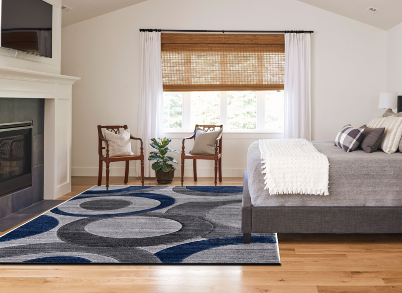 Moderno Abstract Area Rug - Navy - Image 9