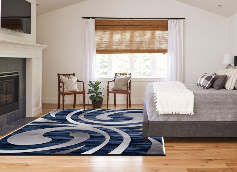 Moderno Abstract Area Rug - Navy - Image 8