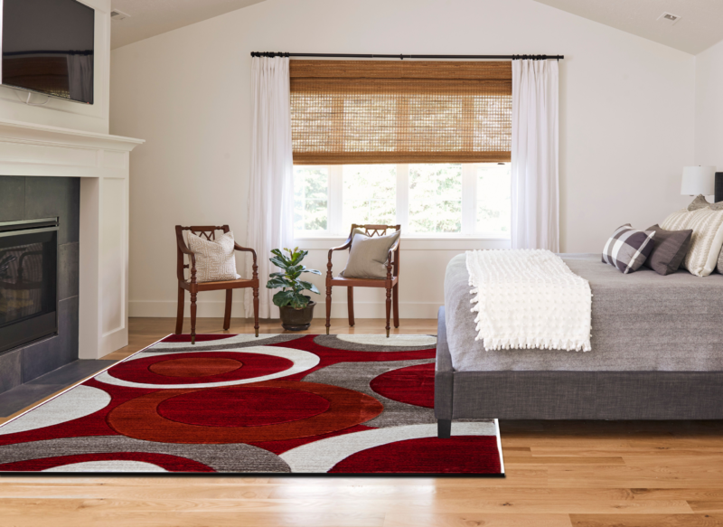 Moderno Abstract Area Rug - Cranberry - Image 9