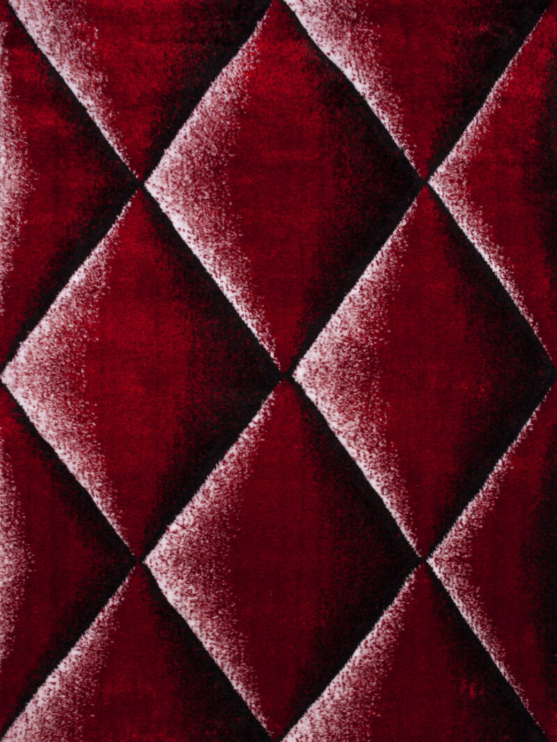 Printed Prime Shag Fluffy Area Rug - Red