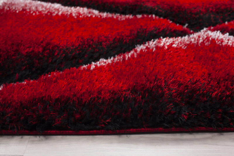 Printed Prime Shag Fluffy Area Rug - Red - Image 6