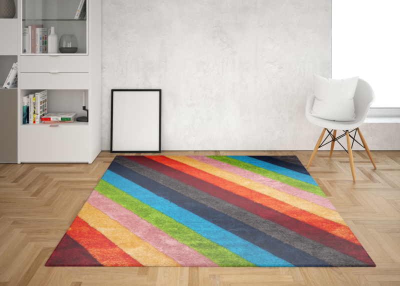 Printed Prime Shag Fluffy Area Rug - Rainbow - Image 2