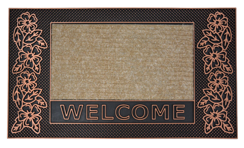 YassRug OuterBridge Welcome Door Mat - Flower-Leaves Print - Image 3