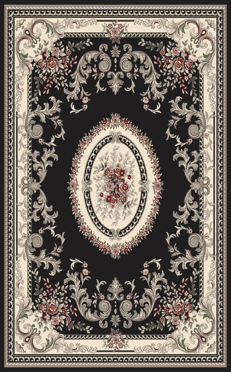 Yass Rug Traditions Collection Indoor Area Rug - Black